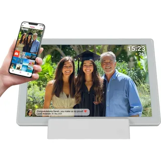 Denver Frameo PFF-1070 weiss 16GB mobil 25,4 cm (10,1 Zoll) Bilderrahmen (16GB Speicher, 1280 x 800 Pixel, 16:10 Seitenverhältnis)