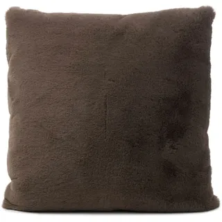 Dekokissen GÖZZE "Fellimitat-Kissen" Gr. 2, grau (taupe, unifarben), B:60cm L:60cm, Polyester, Dekokissen_Sitzkissen_Kissenhüllen, Dekokissen