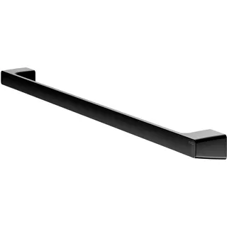 KEUCO Rose Badetuchhalter 80 cm, ohne Bohren, Metall schwarz matt, Made in Germany, inkl. Klebeset und Schraubset, Handtuchhalter zum Kleben oder Schrauben