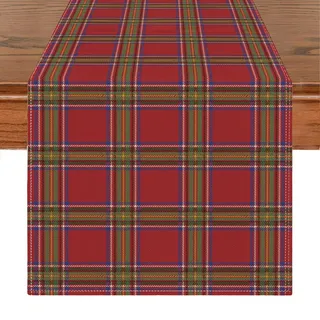 Tischläufer Weihnachten 140 x 40 Winterlich Tischdeko Rot Gitter Weihnachtstischläufer Modern Tischdecke Weihnachtsdeko Tisch Läufer für Drinnen Draußen Party Küche Esstisch Dekoration