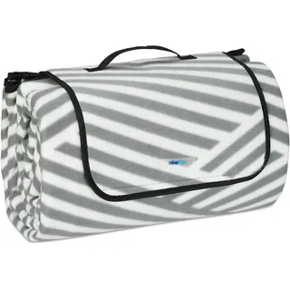 Relaxdays Picknickdecke Multicolor 200 x 329 cm grau/weiß