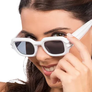 Chaks - Sonnenbrille für Damen oder Herren, rechteckige Vintage Brille, 90er Jahre, Festival, Accessoires, Karneval