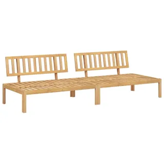 Garten-Mittelsofas aus Paletten 2 Stk. Massivholz Akazie - Braun, Bunt