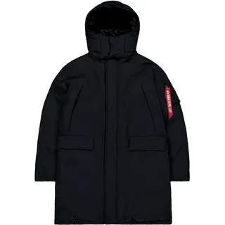 Parka ALPHA INDUSTRIES "Puffer Parka", Herren, Gr. L, schwarz, Obermaterial: 60% Baumwolle, 40% Nylon, Futter: 100% Nylon, Füllung: 100% Polyester, Jacken Parka