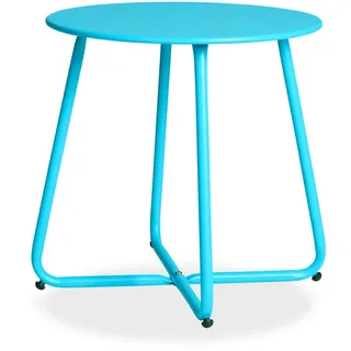 Homestyle4u Beistelltisch Ø 44,5 x 44,5 cm Blau
