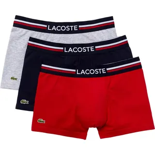 Lacoste Herren 3er Pack ikonische Trunks, Mehrfarbig S