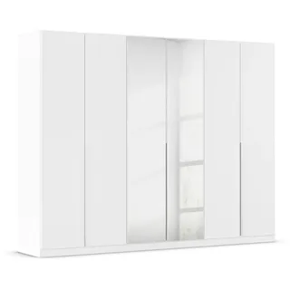 Rauch Möbel Alabama, Kleiderschrank für Schlafzimmer, Kinderzimmer, Wohnzimmer, Garderobe, Flur, 6-türig, Spiegel, mit Zubehör Basic, Farbe Weiß, Breite 271 cm