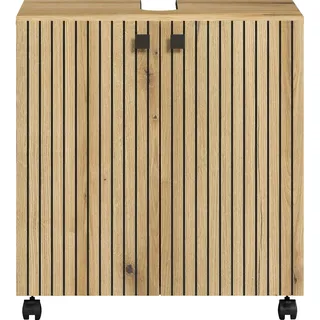 trendteam Bad Waschbeckenunterschrank Pure Bliss Evoke Eiche Melamin B/H/T ca. 60/64/42 cm - Naturbelassen