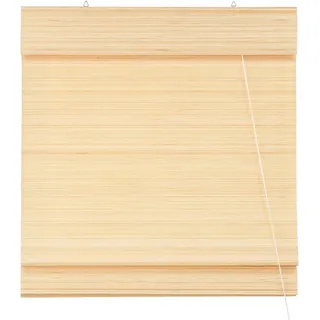 Victoria M. Bambus Raffrollo Sonnenschutz Sichtschutz Rollo Seitenzugrollo, für Fenster und Türen, Blickdicht, 90 x 220 cm, Natur