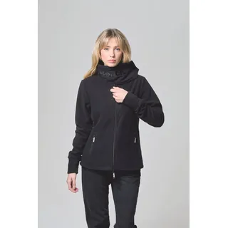 Bench. Fleecejacke "FUNNEL" figurbetonte Passform, mit hohem Stehkragen, aus Polyester, schwarz