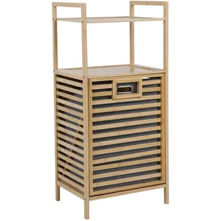 Svita Badregal Puvi mit Wäschekorb , Holz , Bambus , 44x96x33 cm , Badezimmer, Badezimmerregale, Badregale