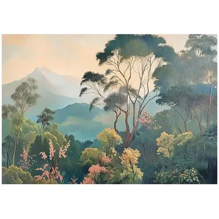 Wallarena Fototapete Dschungel Natur Tapete Wohnzimmer Schlafzimmer 400x280 , Grün , Papier , Baum/Pflanze/Natur , Rechteckig , 400x280 cm , FSC 100% , Tapeten & Wandverkleidungen, Fototapeten