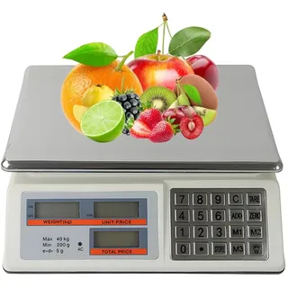 Preisberechnungs-Plattformwaage, Präzise elektronische Waage, Ladenwaage, Doppelseitige LCD-Anzeige HDWR wagPRO-S40A