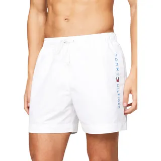 Tommy Hilfiger Herren Badeshorts Medium Drawstring Mittellang, Weiß (Th Optic White), XXL