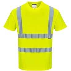 Portwest Baumwoll-Comfort-Warnschutz-Kurzarmshirt, Größe: XL, Farbe: Gelb, S170YERXL