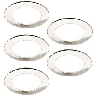 HKT Unterbauleuchten-Set , Edelstahlfarben , Kunststoff , 5-teilig , 68x68x8 cm , LED-Leuchtmittel austauschbar, gleichmäßige Lichtverteilung , Küchen, Küchenausstattung