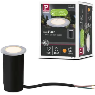 Paulmann LED Bodeneinbauleuchte Goldlicht insektenfreundlich rund 50mm 2,2W 60lm IP67 grau
