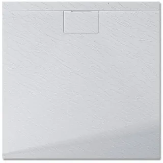 mai & mai Duschtasse 80x80x3 cm Duschwanne aus Mineralguss Mineralgusswanne in Weiß DIN-Anschlüsse Geoma07