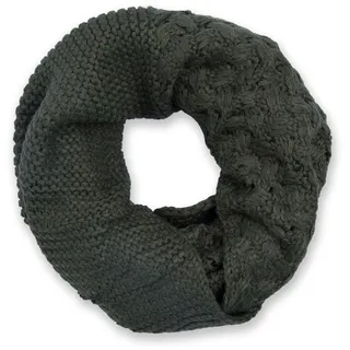 styleBREAKER Strickschal "Strick Loop mit Mustermix" 1 Stk., oliv, grün