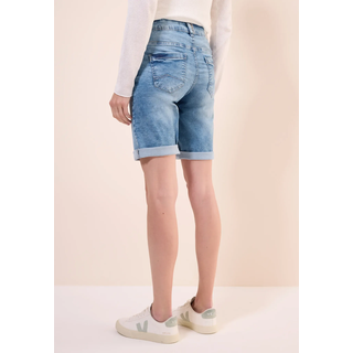 Shorts CECIL "Style Scarlett", Damen, Gr. 36, N-Gr, blau (authentic used wash), Web, Obermaterial: 78% Baumwolle, 20% Polyester, 2% Elasthan, unifarben, slim fit kniefrei, Hosen Shorts, Sommerhose, Jeans, im 5-Pocket-Stil