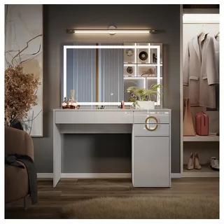 Vicco Schminktisch Adela Weiß 115 cm LED-Spiegel