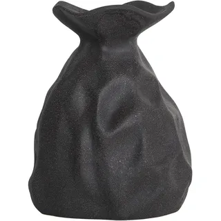 Beliani Blumenvase COONTAIL Steinzeug 31 cm Schwarz
