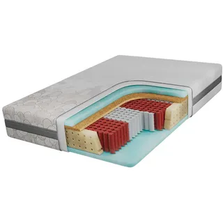 MKS Taschenmatratze Calvi - 200/200 - H3/H4 - Apri , Textil , H3 + H4 , Füllung: Schaumstoff , Rechteckig , 200x200 cm , Oeko-Tex® , atmungsaktiv, Bezug abnehmbar/waschbar, Wendematratze, schadstoffgeprüft , Schlafzimmer, Matratzen, Taschenfederkernmatratzen