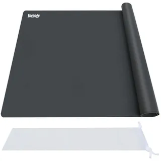 Foepoge Silikonmatte Groß 71x51 cm Bastelmatte für Resin Gießharz Bastel | Hitzebeständig Arbeitsmatte Silikon Unterlage für Epoxidharz Handwerk Schmuck Guss Tischset Platzset Tischmatte /Dunkel Grau