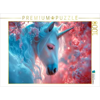 Calvendo Puzzle Anmutiges Einhorn im Zauberwald 1000 Teile Lege-Größe 64x48cm Foto-Puzzle für glückliche Stunden