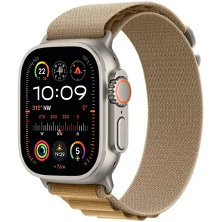 Watch Ultra 2 GPS + Cellular 49 mm Titangehäuse natur, Alpine Loop Armband mandel L