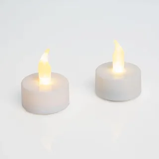LED-Teelichter – weiß – 2 Stück pro Blisterverpackung