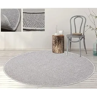 Tadi & Imperio1979 Runder Teppich, glatt, Beige, Elfenbein. Teppich aus natürlicher Wolle. Durchmesser 100 cm.