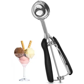 Tarnel Eisportionierer Edelstahl, Eislöffel Edelstahl Poliert für Eiscreme Melone Fleischbällchen Kuchen Teig Plätzchen Keksteig Reis, 5cm Eislöffel Portionierer