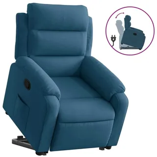 Relaxsessel mit Aufstehhilfe Blau Samt - Blau