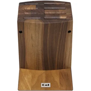 KAI Shun traditioneller Messerblock aus Holz - Premiumqualität Walnuss - Platz für 8 Messer, zerlegbar zur Reinigung - Abmessung 31 x 18 x 34 cm