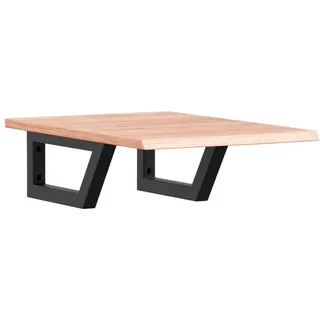 vidaXL Waschtischplatte mit Halterung Stahl und Massivholz Eiche - Braun