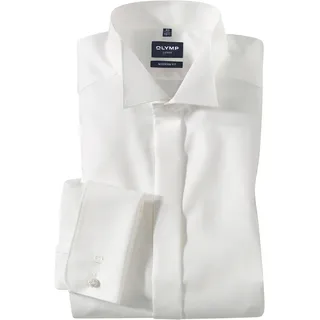 Olymp Smokinghemd "Luxor modern fit", Jungen, Gr. 37, N-Gr, beige, Web, Obermaterial: 100% Baumwolle, Umschlagmanschette, Hemden