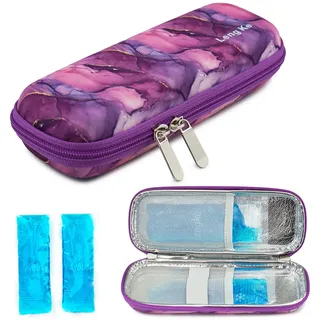 ONEGenug Insulin Kühltasche mit 2 Kühlakkus, Tragbare Eva Hardshell Diabetiker Tasche für Insulin Pen, Insulinspritzen und Andere Diabetikerzubehör