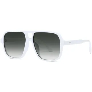 JCTAIFOO Mode Übergroße quadratische Sonnenbrille für Damen Herren, Vintage Retro UV400 Schutz Brille (Weiß/Grauverlauf)