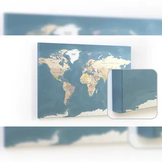 ALLboards Magnettafel CANVASboards 90,0 x 60,0 cm Weltkarte