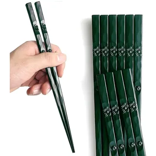 AOOSY Essstäbchen aus Fiberglas, japanischer Stil, schönes Design, rutschfest, wiederverwendbar, mit Geschenkbox, 5 Paar