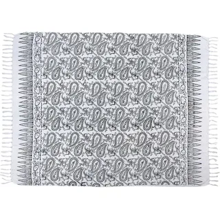 Wogeka Sarong – Blickdichtes luftiges Strandtuch in Weiß Schwarz für Damen & Herren als Pareo Wickelrock Cover Up Strandkleid Wrap für den Strand 14