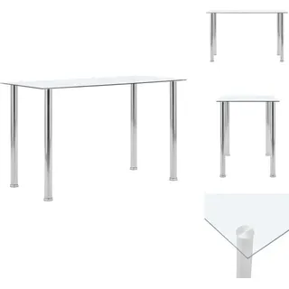vidaXL Esstisch Transparent 120 x 60 x 75 cm Hartglas - Esstische - Transparent
