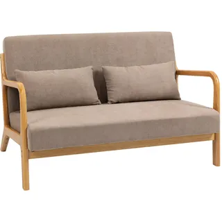 Homcom 2-Sitzer Sofa Zweisitzer mit Kissen Samtoptik, Loveseat für Wohnzimmer, Sofas , Couches, Sofas