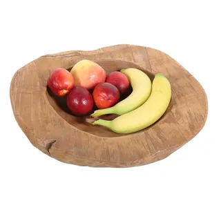 Casa Moro Teakholz Schale Diego Ø 40 cm rund handgefertigt massiv Teak-Holz Wurzelholzschale Dekoschale Obstschale Holz-Teller Holz-Schale