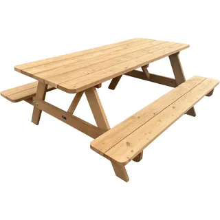 AXI Jean Picknicktisch aus Holz, für 6 Personen - Braun | Picknick Tisch mit integrierten Bänken für Erwachsene aus 100% Holz Thermowood | Set - Braun