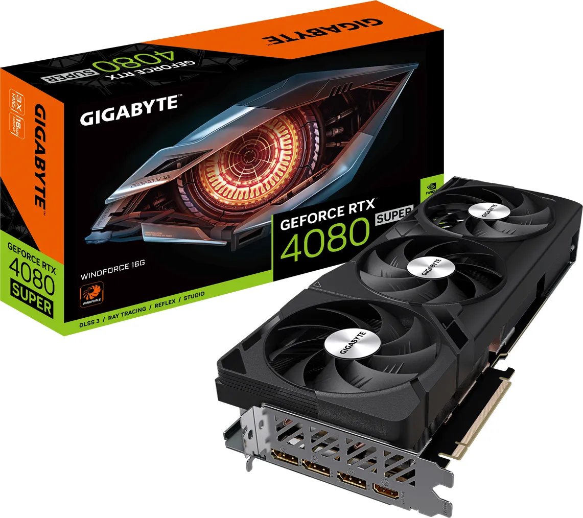 Bild von GeForce RTX 4080 SUPER WINDFORCE 16G, 16GB GDDR6X, HDMI, 3x DP (GV-N408SWF3-16GD)