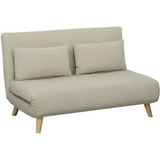 Homcom Schlafsessel 130 x 78 x 190 cm Polyester Beige mit verstellbarer Rückenlehne