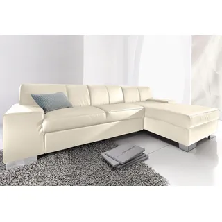 DOMO collection Eckcouch Kunstleder 2-Sitzer Weiß