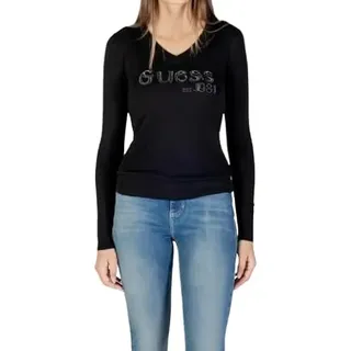 GUESS für Damen. W5BR41Z2NQ2 Saylor T-shirt schwarz (M), Lässig, Baumwolle, Langarm